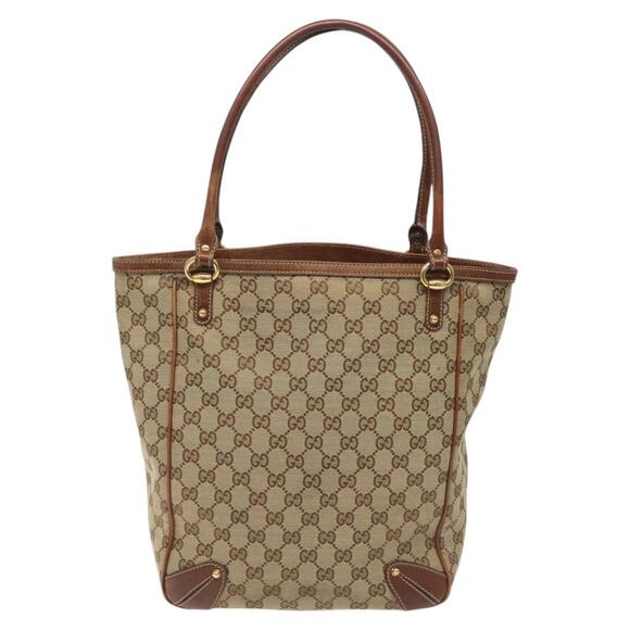 GUCCI GG Canvas Tote Bag Beige Gold - Picture 3 of 16
